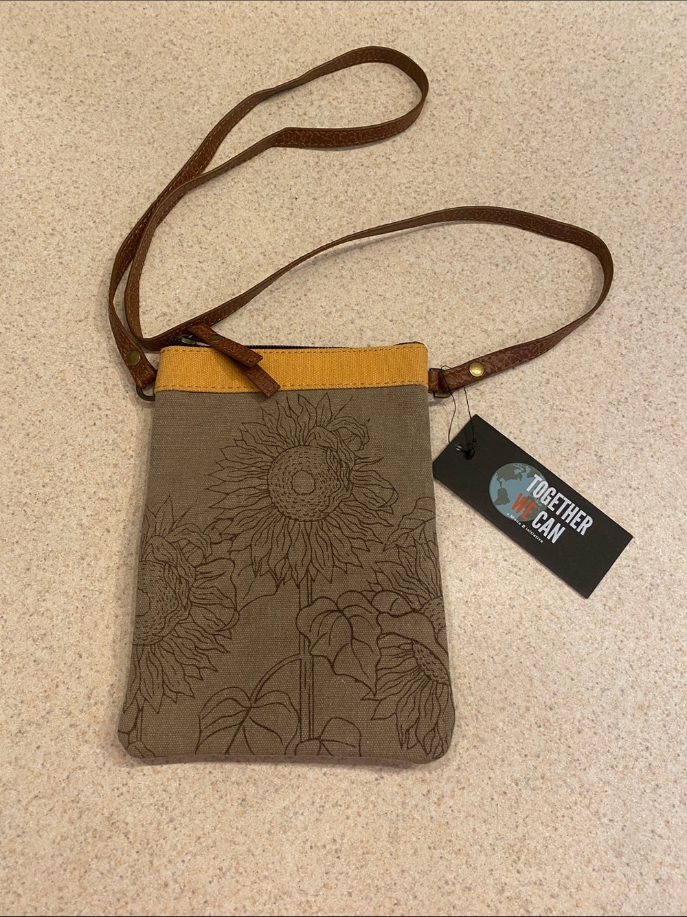 Mona B Crossbody Purse w/ Floral Design NWT